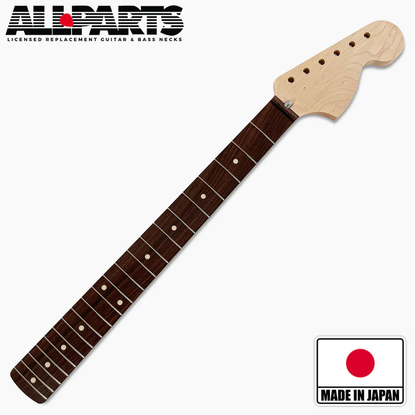 Allparts Large Headstock Strat Neck, Rosewood Fingerboard, No Finish, Bullet Truss Rod