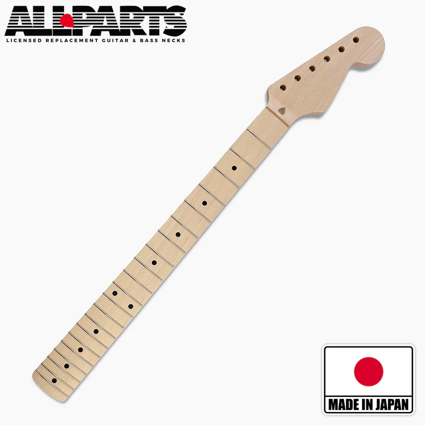Allparts Replacement Neck for Strat, Solid Maple, No Finish, 21 frets