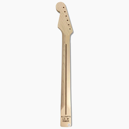 Allparts Replacement Neck for Strat, Solid maple, No Finish, 10 inch Radius, Back