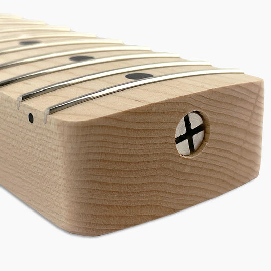 Allparts Replacement Vee Profile Neck for Strat, Solid Maple, No Finish, Angled Heel