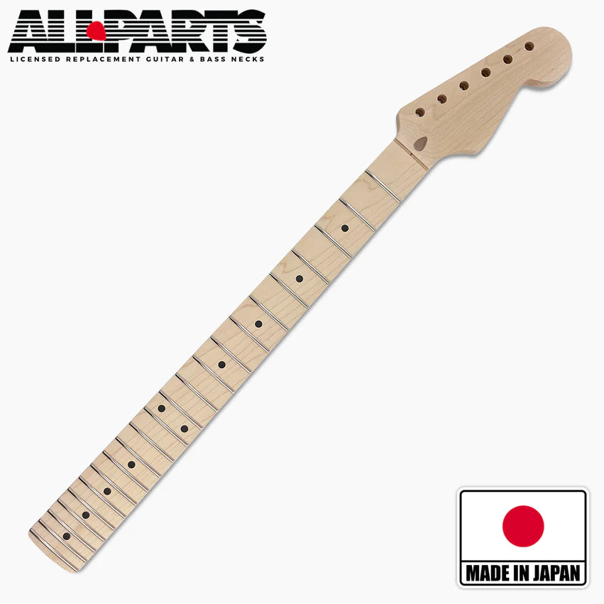 Allparts Replacement Neck for Strat, Solid Maple, No finish, 22 fret