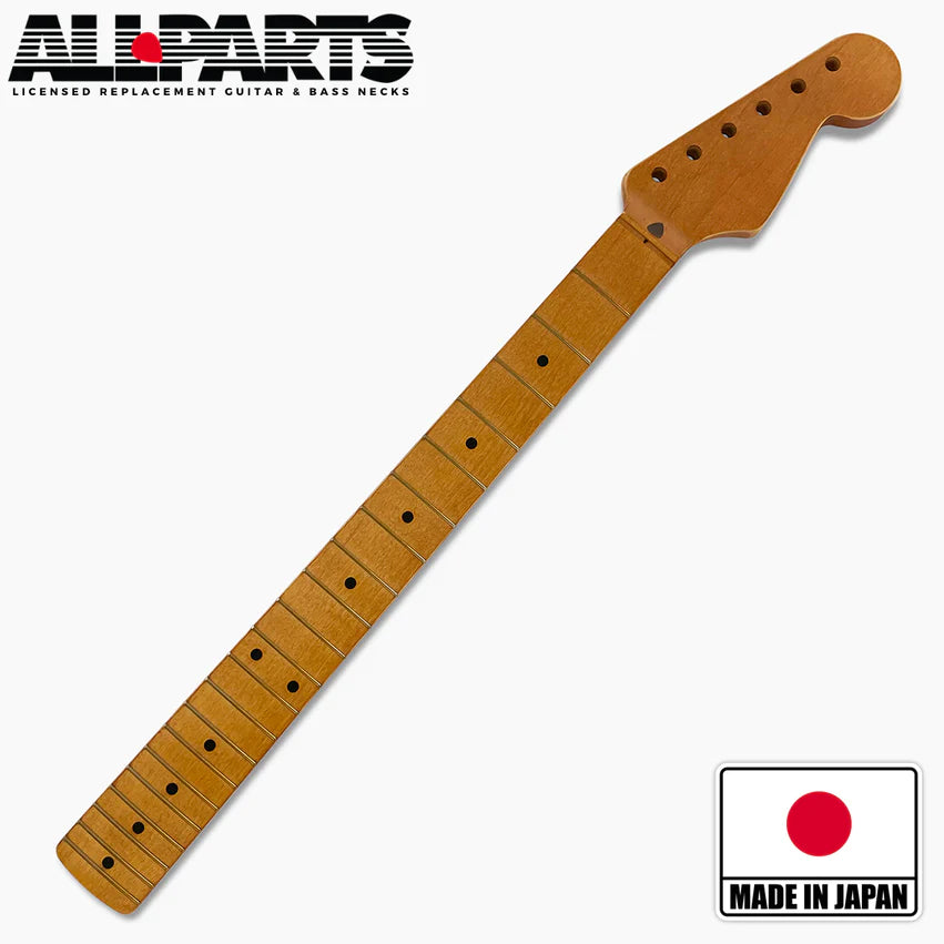 Allparts Replacement Satin Finish Neck for Strat, Solid maple, 21 tall frets, 10 inch radius, Aged-Look