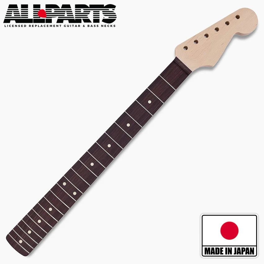 Allparts Replacement Rosewood Vee Profile Neck for Strat, No Finish, 21 Frets