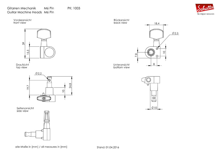 Schaller M6L Locking Tuners