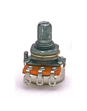 Potentiometer - 250K mini pot audio taper 1/4 inch long threads split knurled shaft