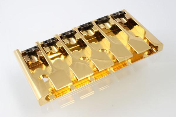 Bass bridge - ABM 6-string bridge lock-down saddles - adjustable spacing - 82-86mm