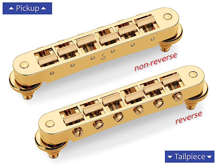 Schaller GTM Tune-O-Matic Guitar Bridge, Gold, OLD STYLE