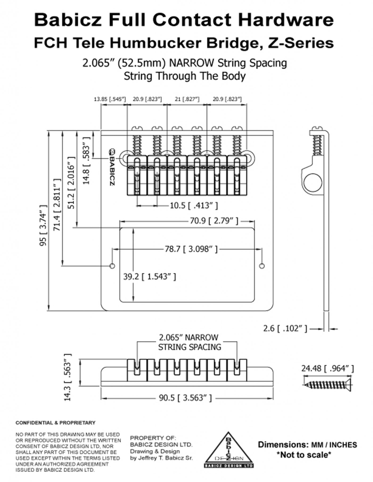 Babicz FCH Z-Series Humbucker Telecaster Bridge