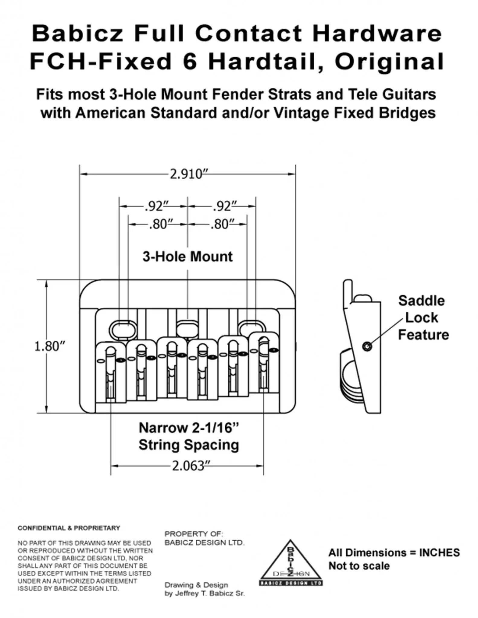 Babicz Original Series Hardtail Technical Drawing