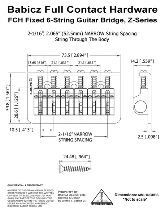 Babicz Hardtail Bridge, Z Series - Specs Sheet