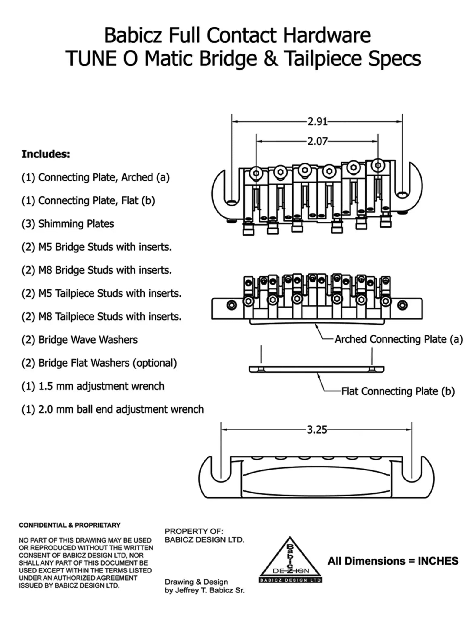 Babicz FCH Original Series Tune-O-Matic Bridge & Tailpiece