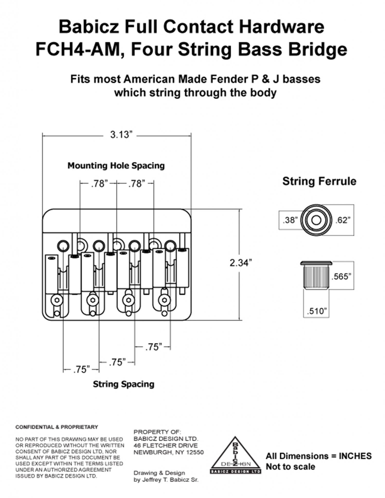 Babicz FCH-4 AM Original Series Bass Bridge
