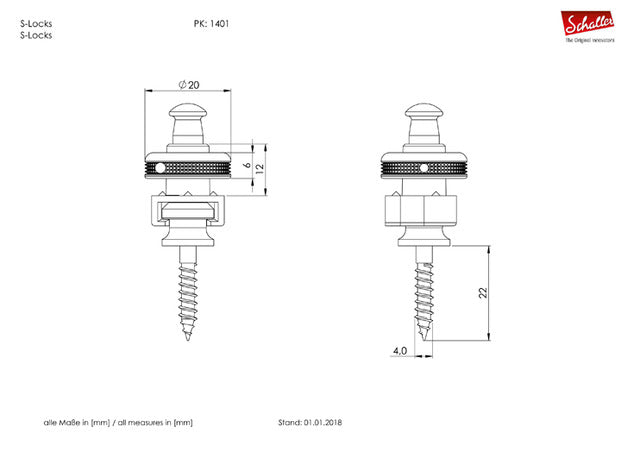Schaller S-Locks Technical Drawing
