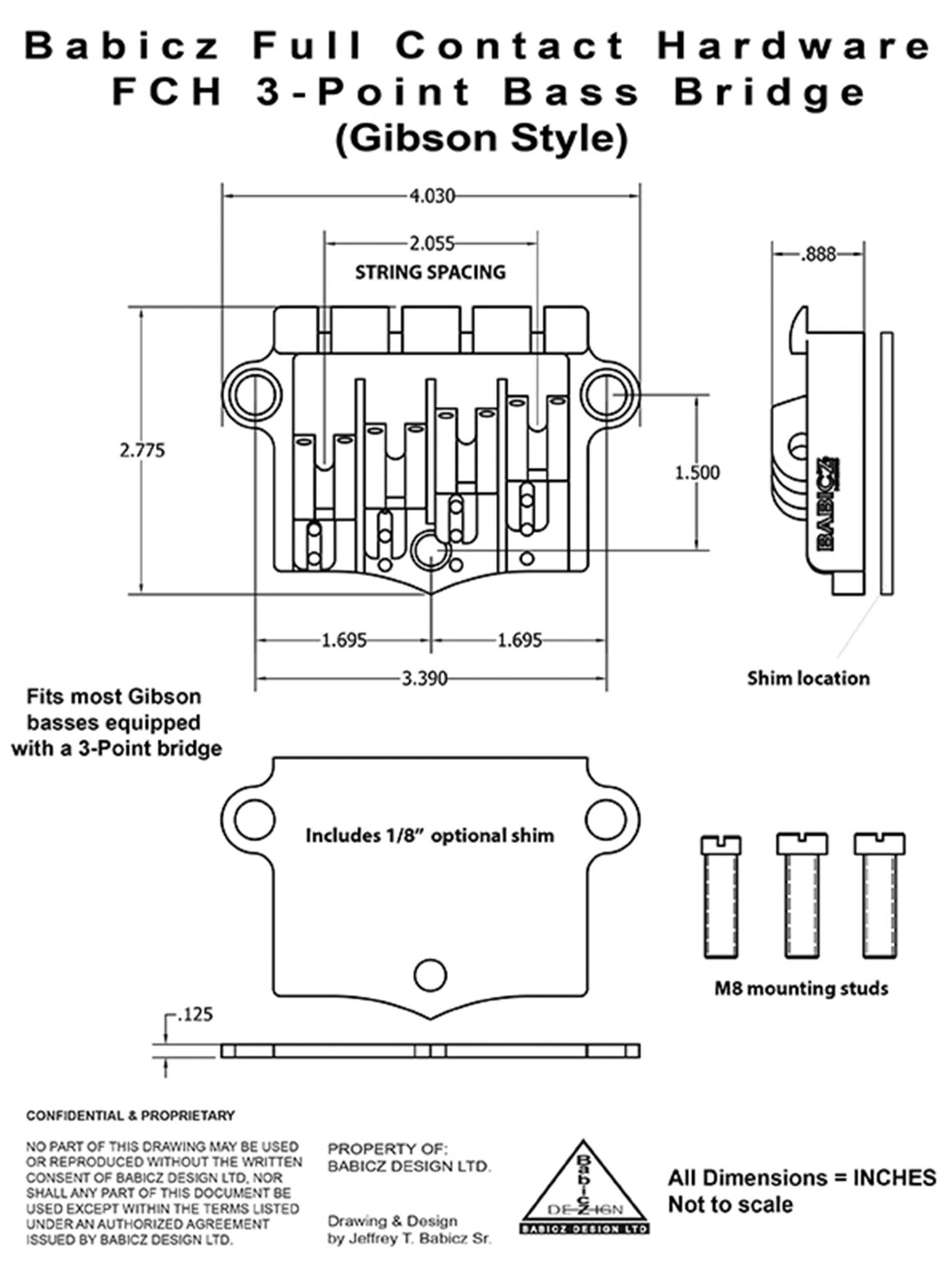 Babicz 3 Point Bridge Technical Drawing
