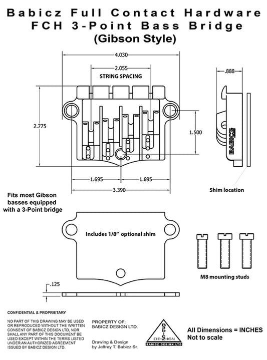Babicz 3 Point Bridge Technical Drawing