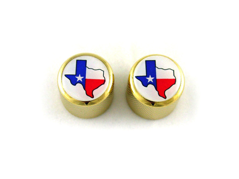 Allparts Metal Dome Knob with Texas Flag, Fits Split Shaft Pots, Pair