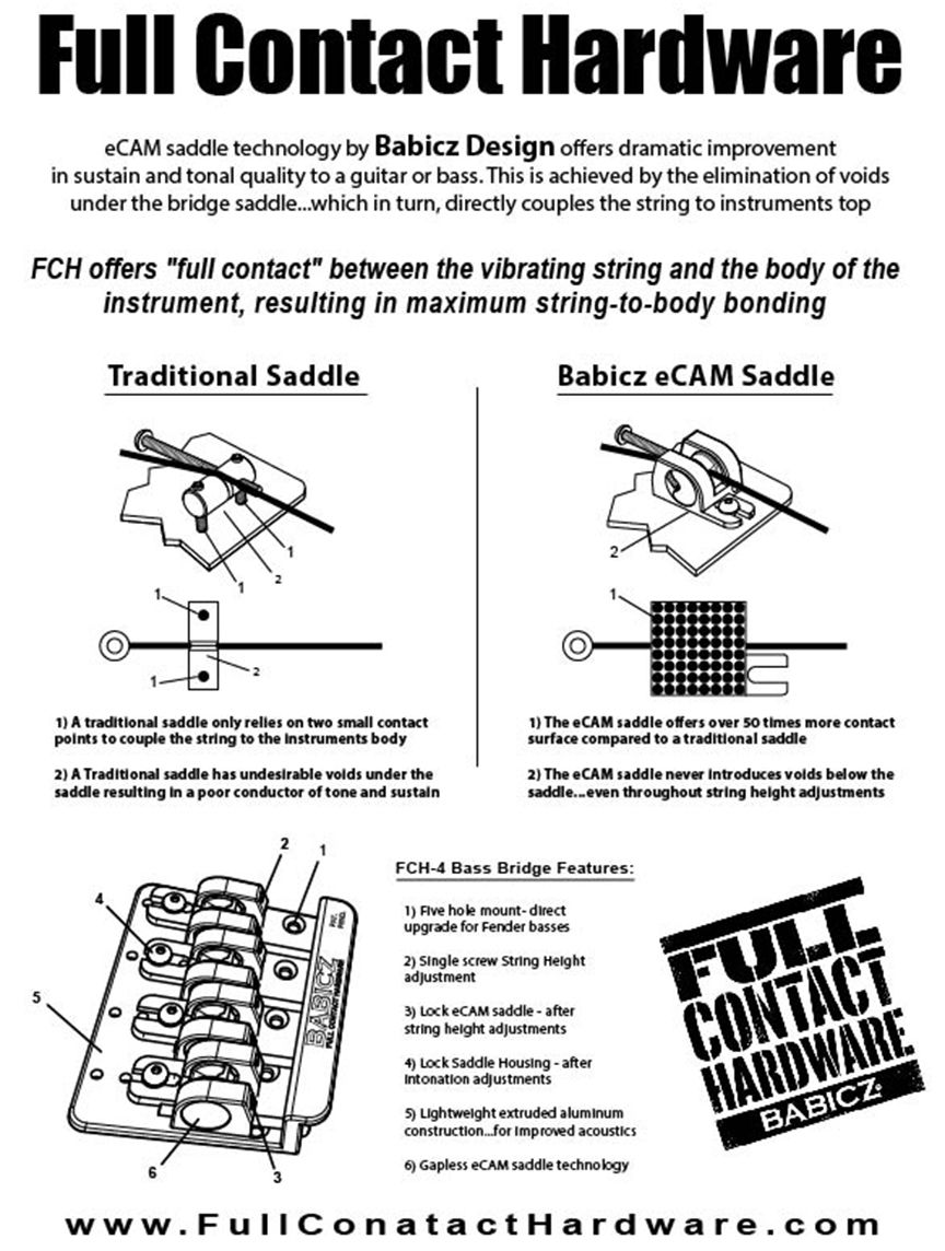 Babicz FCH-1 Solo Rail Bass Bridge, Original Series