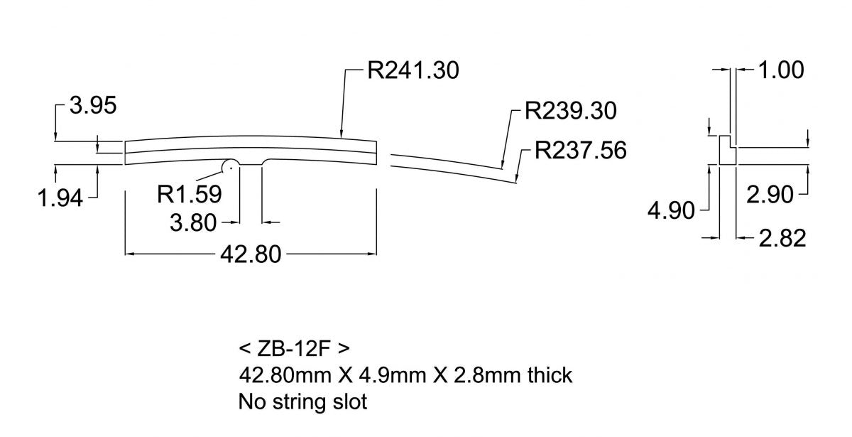 Zero Glide ZB-12F Unslotted Replacement Nut for Fender
