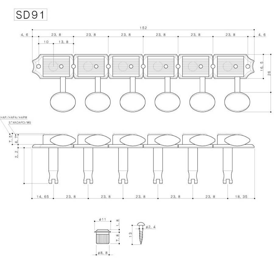 GOTOH SD91 Standard Guitar Machine Heads