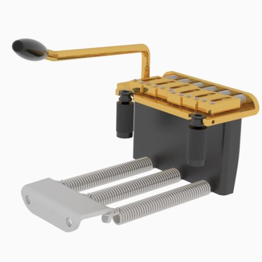 Right Handed, Gold version of the Hipshot US Flat Plate Tremolo