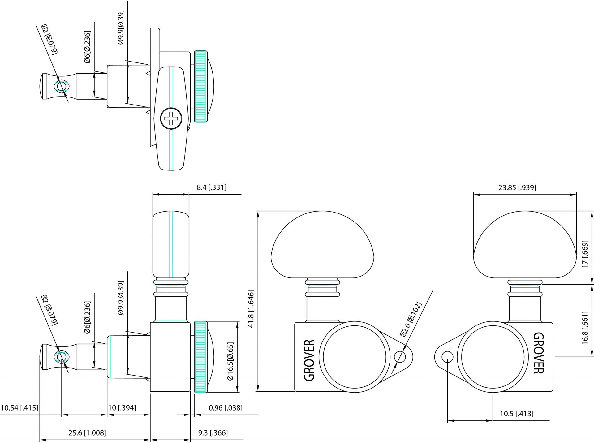 Grover 502c Roto-Grip Locking Rotomatics in Chrome