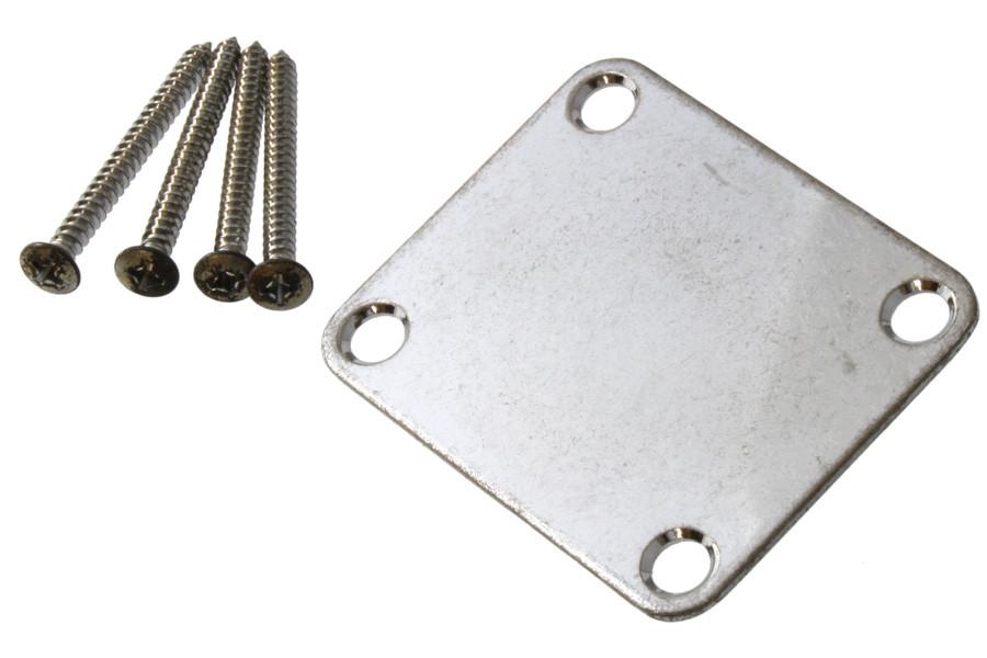 4 Hole Neckplate for Guitar or Bass - Gotoh - Aged Chrome
