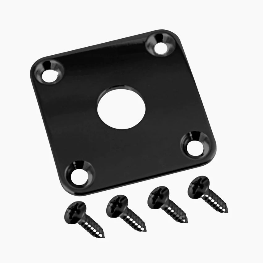 Gotoh Square Jackplate for Les Paul, Black Metal