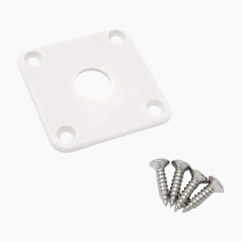 Gotoh Square Jackplate for Les Paul, White plastic