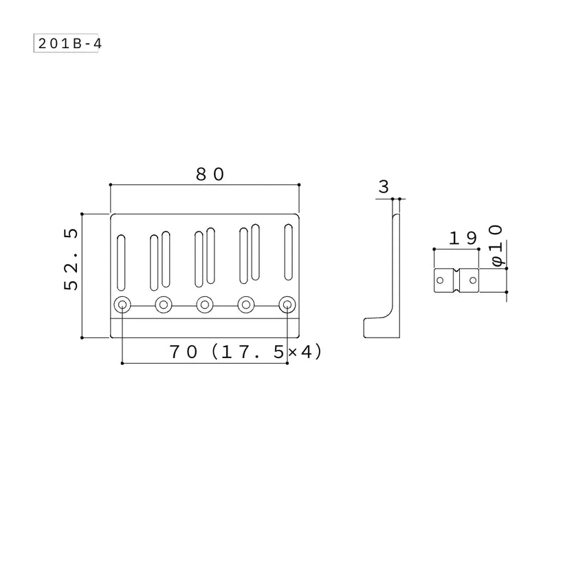 Gotoh 201B-4 Bass Bridge, Dims
