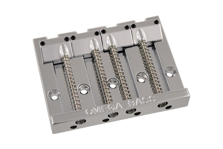 Bass bridge - 4 string - Omega Bass Bridge - top loading - nickel