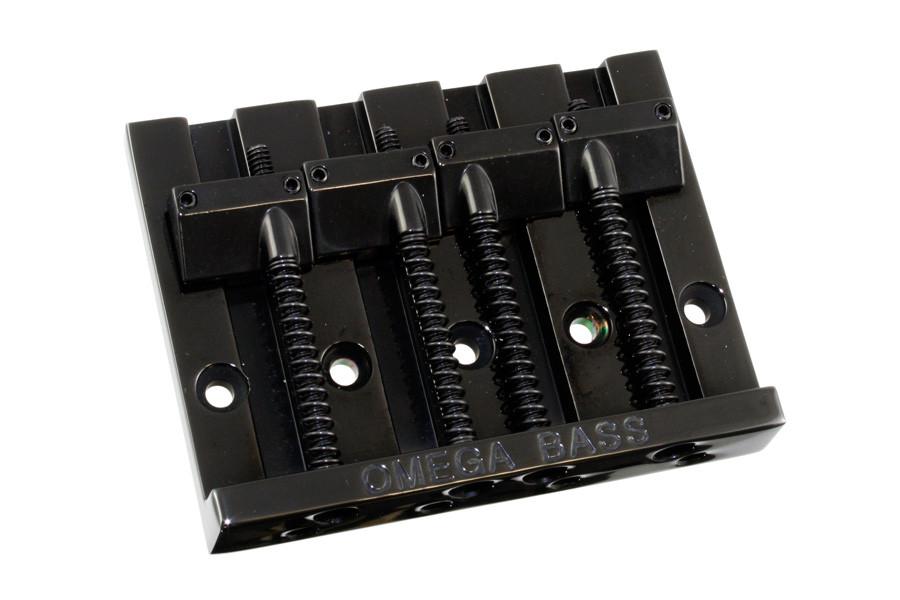 Bass bridge - 4 string - Omega Bass Bridge - top loading - black