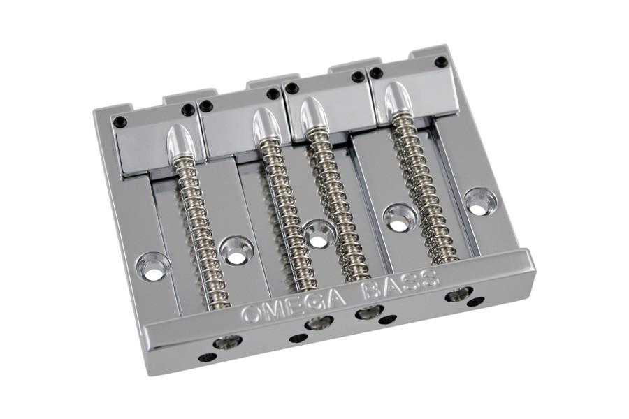 Bass bridge - 4 string - Omega Bass Bridge - top loading - chrome