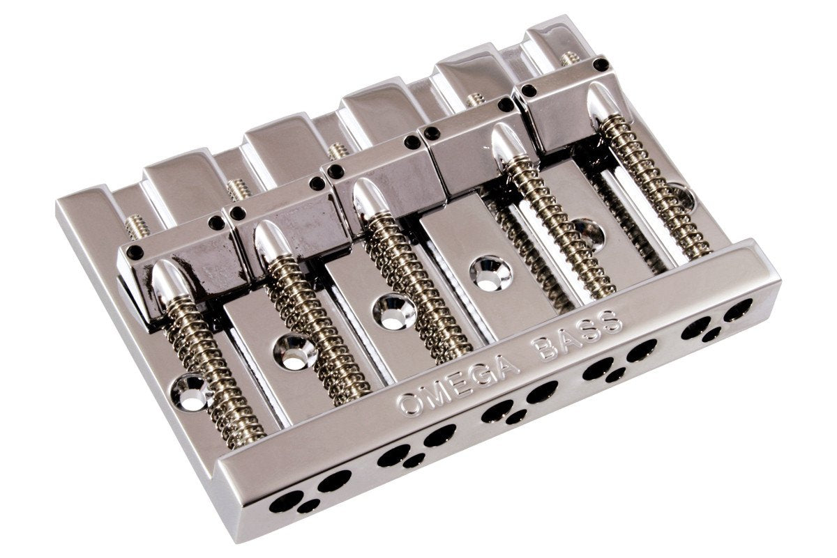 Omega Bass® 5-string bridge, 3” (76.2mm) string spacing, with mounting screws