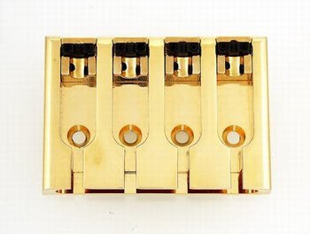 Allparts Adjustable 4 String Bass Bridge, Gold