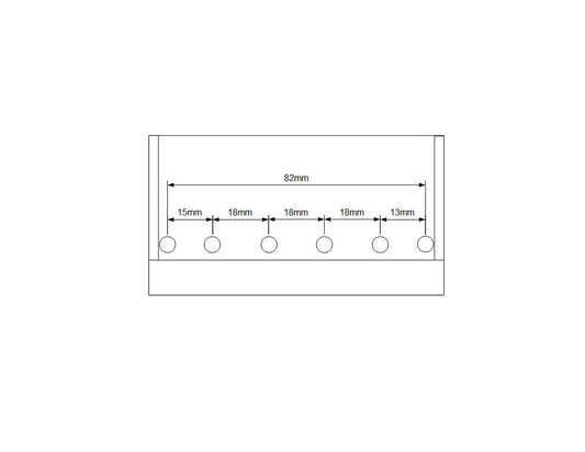 Allparts Economy Heavy-Duty 5-string Bass Bridge, Measurements