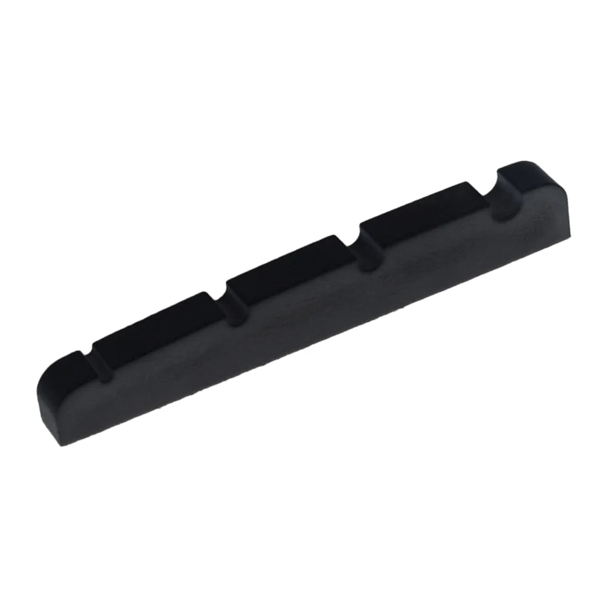 Allparts Black Plastic Slotted Nuts for Bass