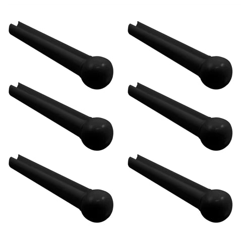 Allparts Plastic Bridge Pins with No Dot, Black