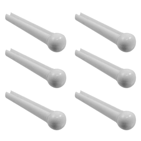 Allparts Plastic Bridge Pins with No Dot, White