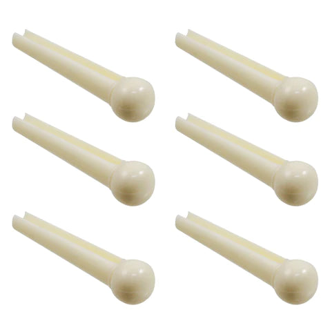 Allparts Plastic Bridge Pins with No Dot, Cream