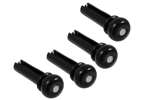Allparts Slotted Acoustic Bass Bridge Pins Plastic bridge pins for acoustic bass, slotted (4 pcs.) Black
