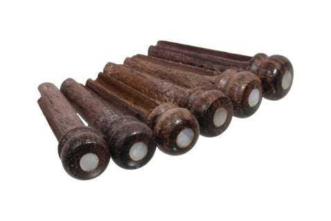 Allparts Wooden Bridge Pins with Dot, Rosewood