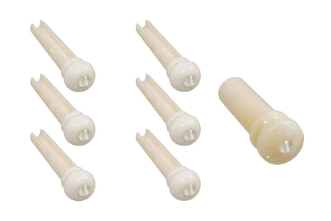 Allparts Camel Bone Guitar Bridge Pins, Mother of Pearl Dot