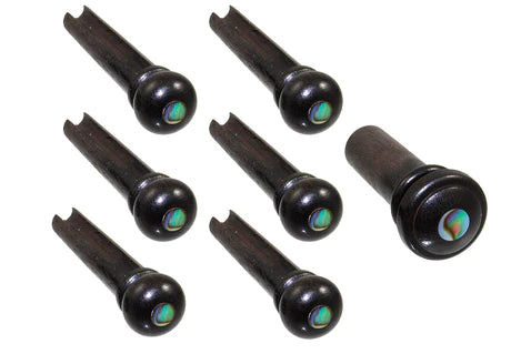 Allparts Ebony Bridge Pins with Abalone Dot