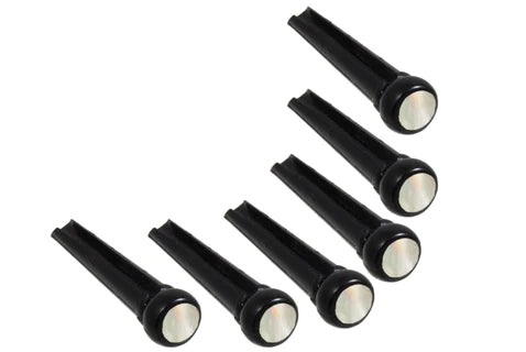 Allparts Plastic Bridge Pins with Large Dot, Mother of Pearl