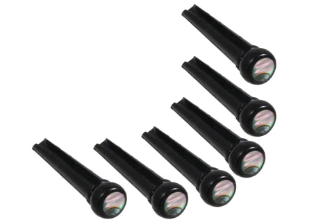 Allparts Plastic Bridge Pins with Large Dot, Abalone