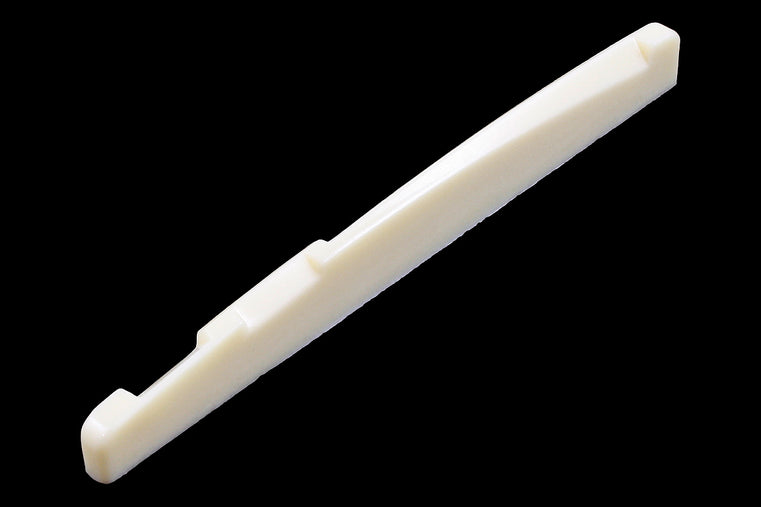 Allparts Bridge Saddle for Acoustic Guitar, Plastic, Compensated, 72 x 3 x 8mm