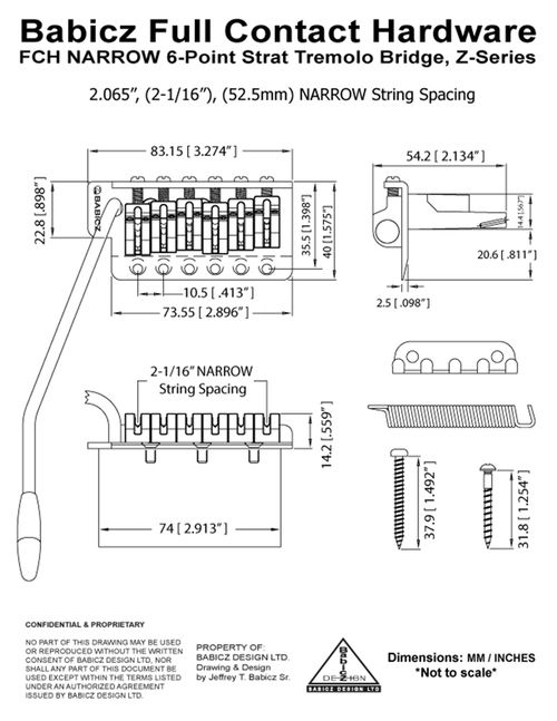 Babicz FCH Z-Series 6-Point Strat Tremolo Bridge