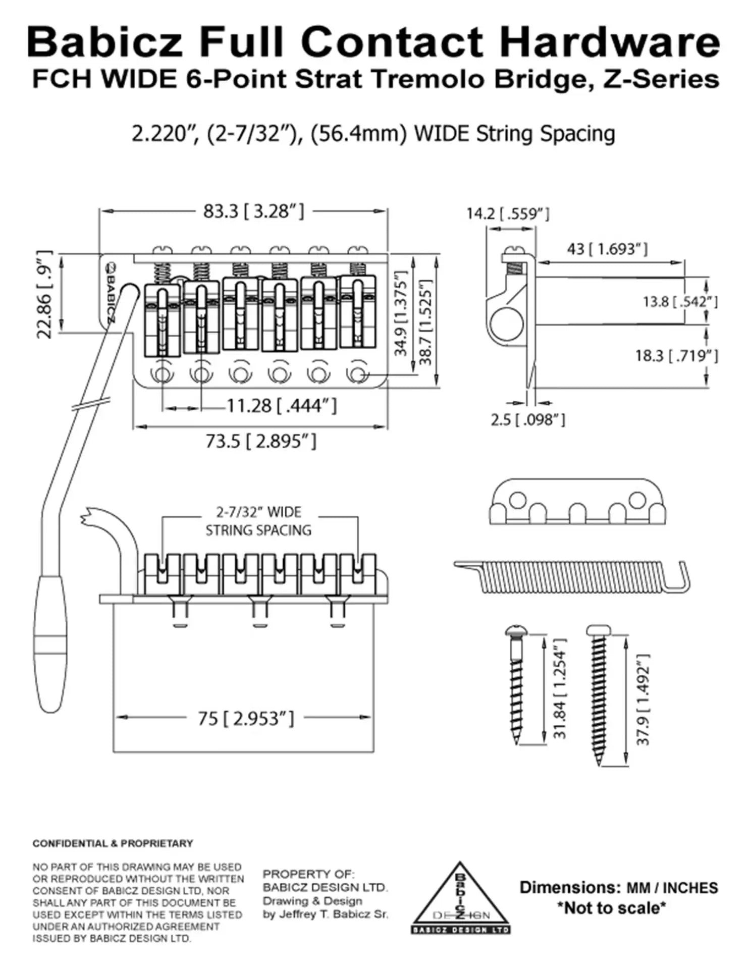 Babicz FCH Z-Series 6-Point Strat Tremolo Bridge