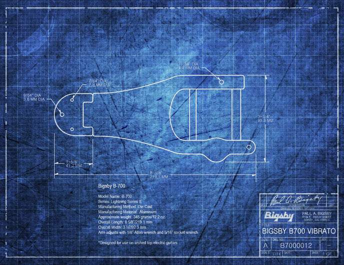 Allparts TP-3674-003 Bigsby B700 Vibrato Tailpiece Black