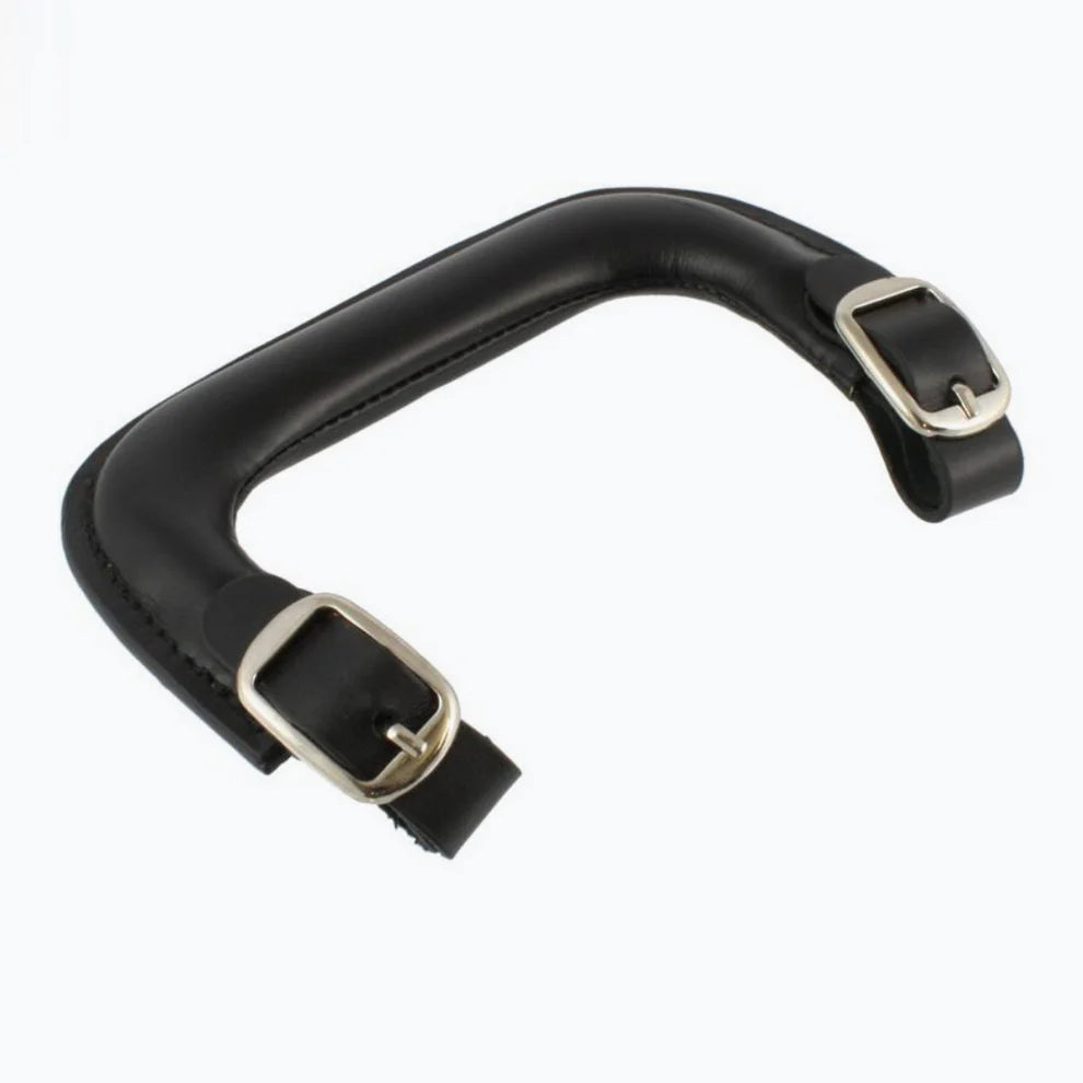 Allparts Leather Replacement Handle with Buckles for Guitar Case, In-line Mountings